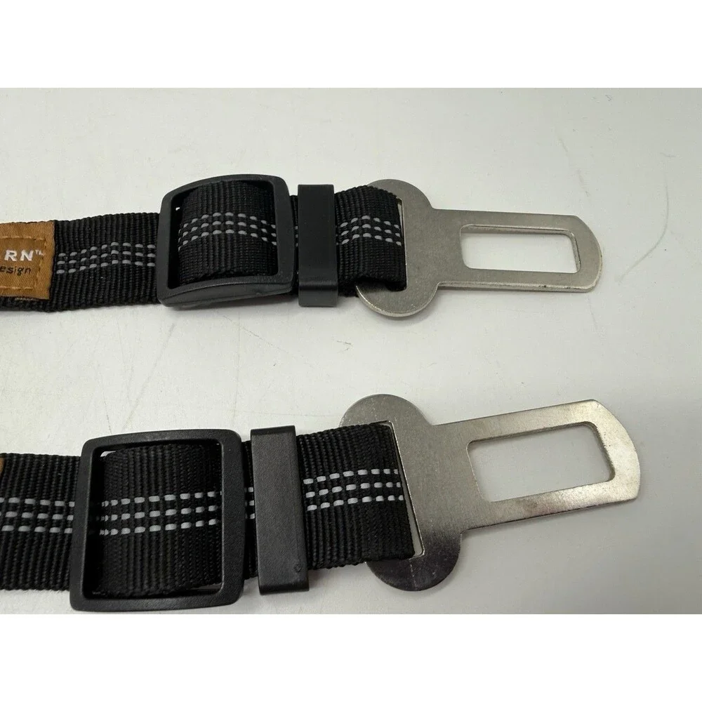 2 Pcs Pelsbarn Dog Car Seatbelt Leash Bungee Reflective Black Adjustable